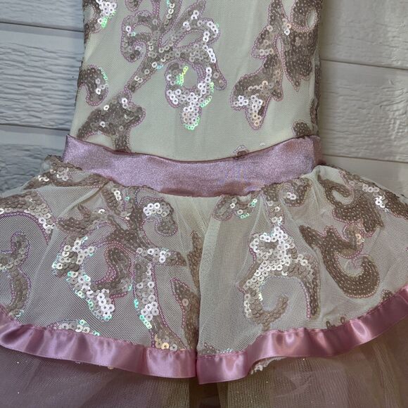 Weissman Be True Costume Ballet Small Child Sequined Pink 10798 Skirt Dance Tap - Picture 7 of 9